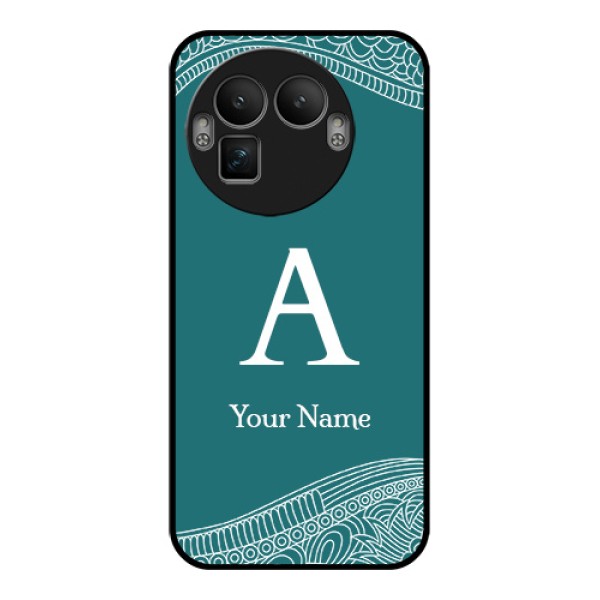Realme GT 8 Pro Custom Glass Phone Case - Line Art Pattern With Custom Name Design Realme GT 8 Pro Custom Glass Phone Case - Line Art Pattern With Custom Name Design
