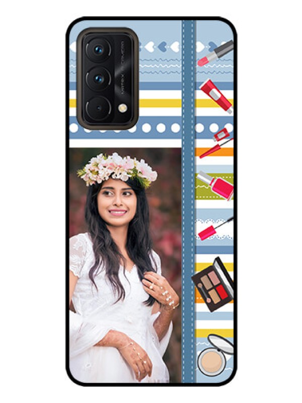 Custom Realme GT Master Personalized Glass Phone Case - Makeup Icons Design