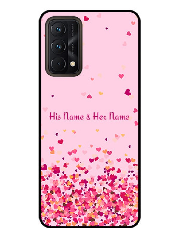 Custom Realme Gt Master Edition Photo Printing on Glass Case - Floating Hearts Design