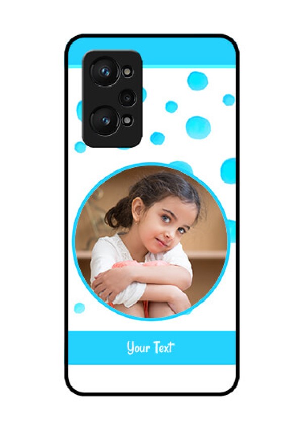 realme GT Neo 2 5G Photo Printing on Glass Case - Blue Bubbles Pattern Design