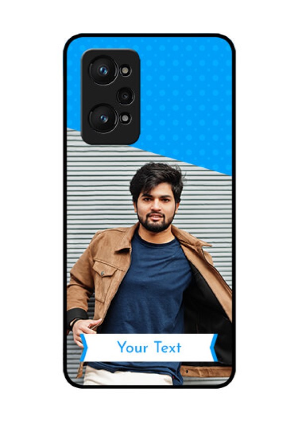realme GT Neo 2 5G Photo Printing on Glass Case - Simple Blue Color Design