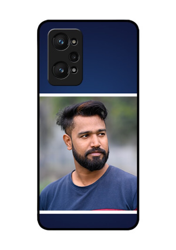 realme GT Neo 2 5G Personalized Glass Phone Case - Simple Royal Blue Design