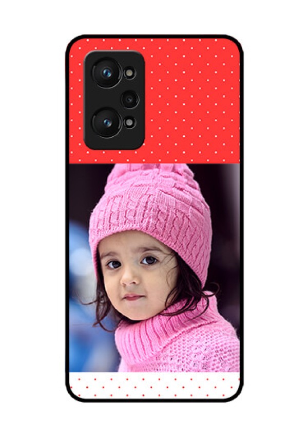 realme GT Neo 2 5G Photo Printing on Glass Case - Red Pattern Design