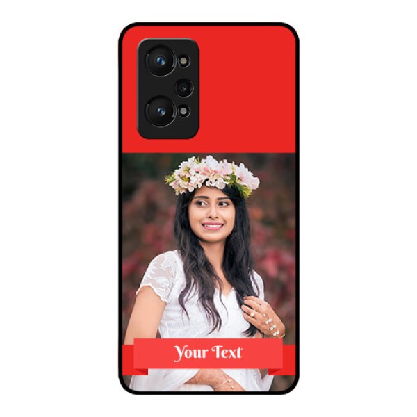 realme GT Neo 2 5G Custom Glass Phone Case - Simple Red Color Design