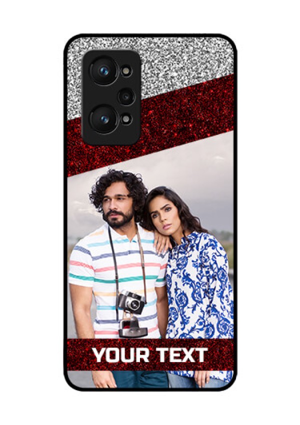 realme GT Neo 2 5G Personalized Glass Phone Case - Image Holder with Glitter Strip Design