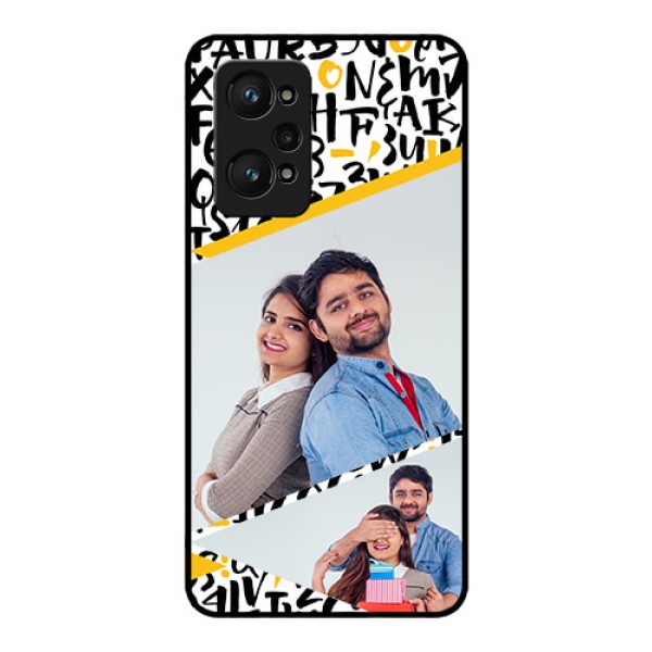 realme GT Neo 2 5G Custom Glass Mobile Case - Letters Pattern Design