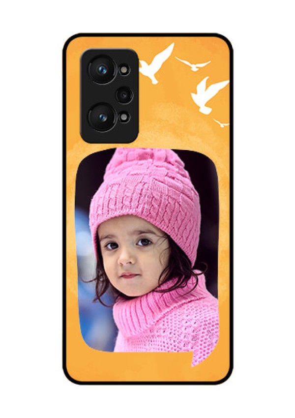 realme GT Neo 2 5G Personalized Glass Phone Case - Water Color Design with Bird Icons