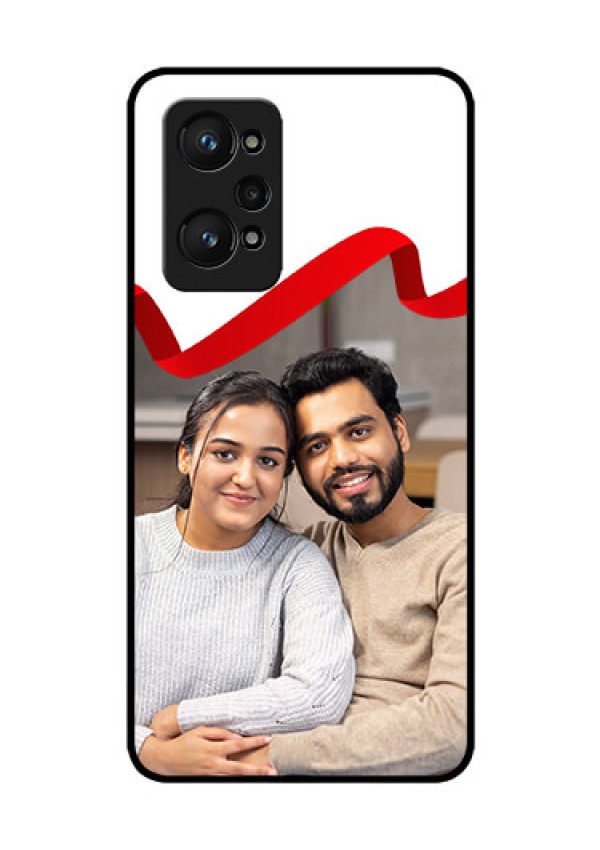 realme GT Neo 2 5G Photo Printing on Glass Case - Red Ribbon Frame Design