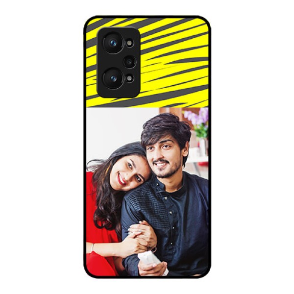 realme GT Neo 2 5G Photo Printing on Glass Case - Yellow Abstract Design