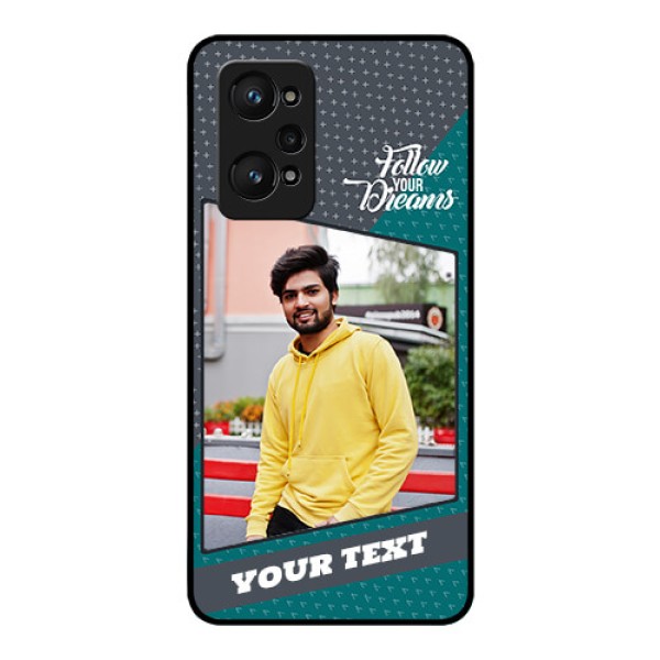 realme GT Neo 2 5G Personalized Glass Phone Case - Background Pattern Design with Quote realme GT Neo 2 5G Personalized Glass Phone Case - Background Pattern Design with Quote