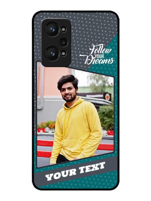 Custom realme GT Neo 2 5G Personalized Glass Phone Case - Background Pattern Design with Quote