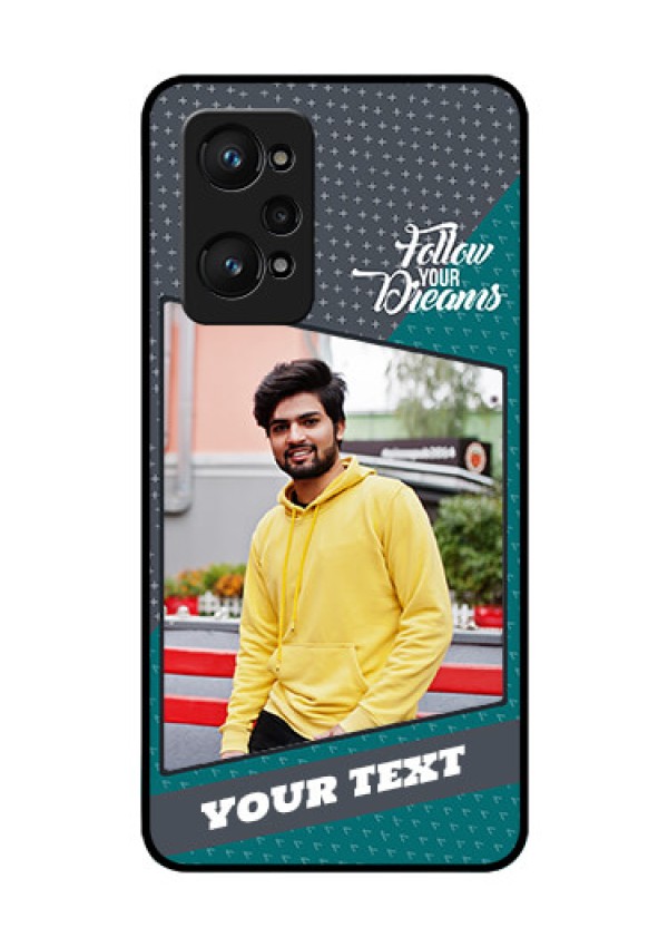 realme GT Neo 2 5G Personalized Glass Phone Case - Background Pattern Design with Quote