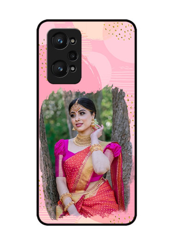 realme GT Neo 2 5G Personalized Glass Phone Case - Gold Glitter Splash Design