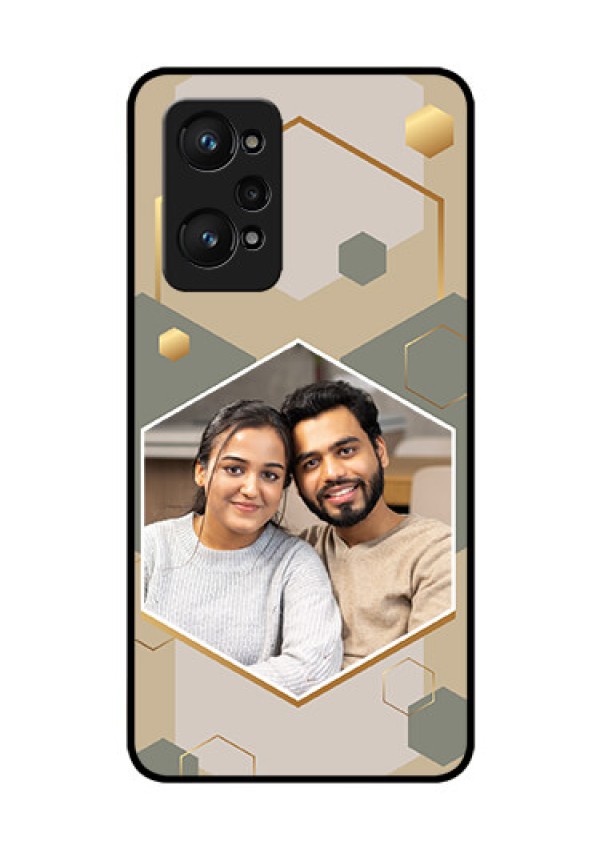 Realme Gt Neo 2 5G Photo Printing on Glass Case - Stylish Hexagon Pattern Design