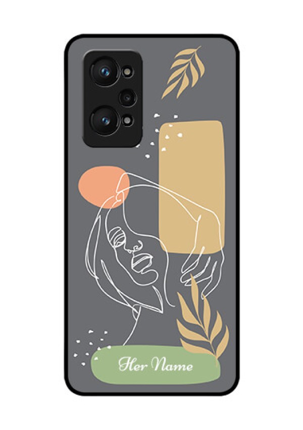 Realme Gt Neo 2 5G Custom Glass Phone Case - Gazing Woman line art Design
