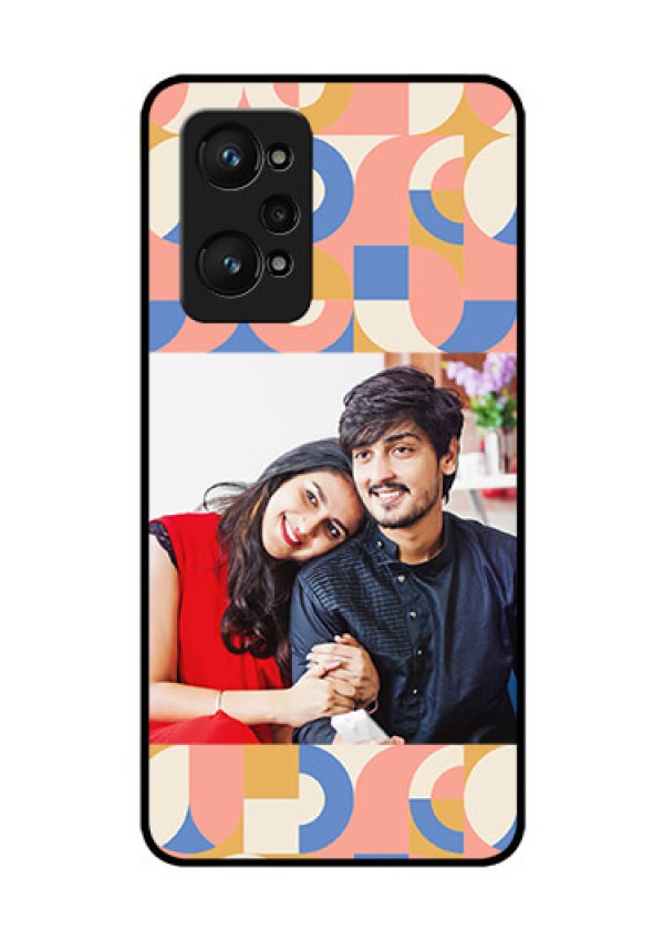 Realme Gt Neo 2 5G Photo Printing on Glass Case - Semi-circle Maze Pattern Design