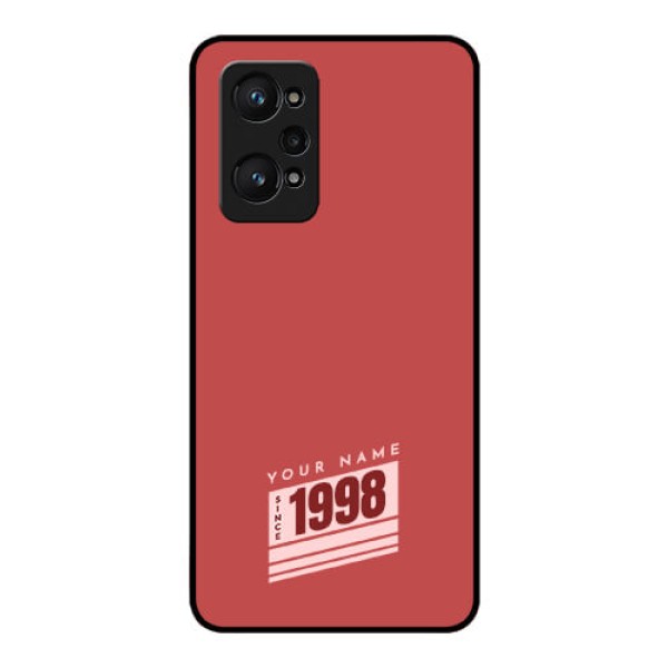 Realme Gt Neo 2 5G Custom Glass Phone Case - Red custom year of birth Design Realme Gt Neo 2 5G Custom Glass Phone Case - Red custom year of birth Design