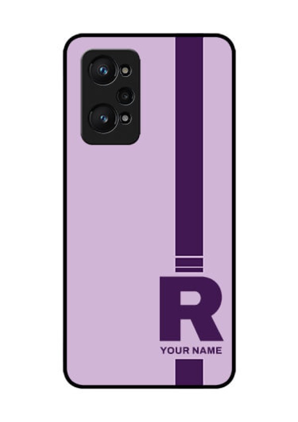 Realme Gt Neo 2 5G Photo Printing on Glass Case - Simple dual tone stripe with name Design