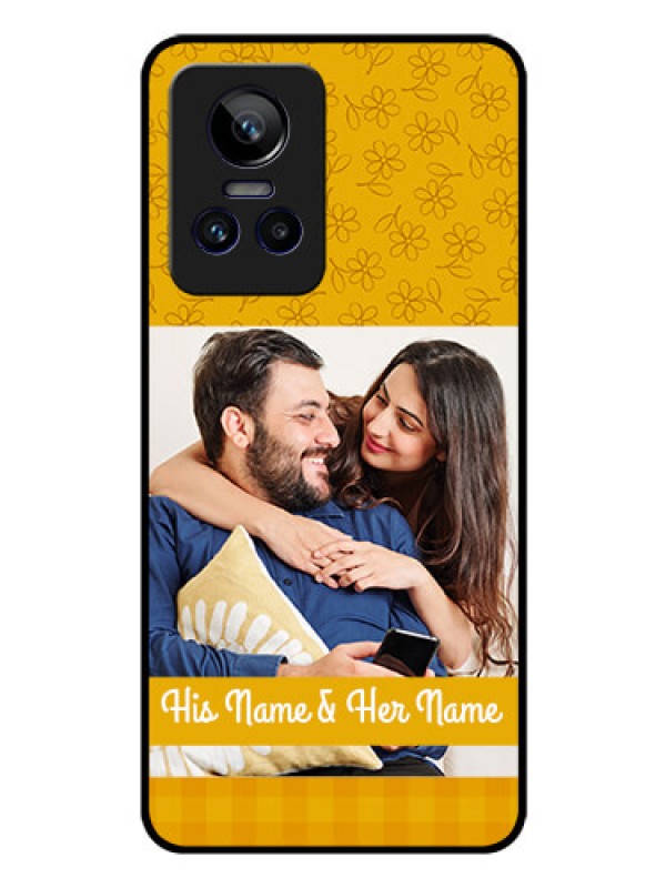Custom Realme GT Neo 3 150W Custom Glass Mobile Case - Yellow Floral Design
