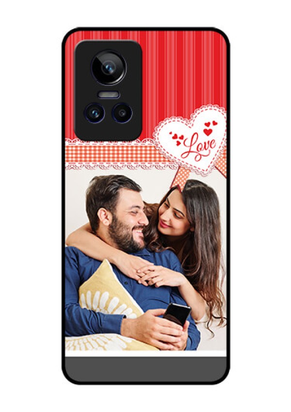 Realme GT Neo 3 150W Custom Glass Mobile Case - Red Love Pattern Design