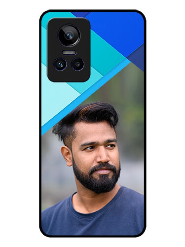 Custom Realme GT Neo 3 150W Custom Glass Phone Case - Blue Pattern Design