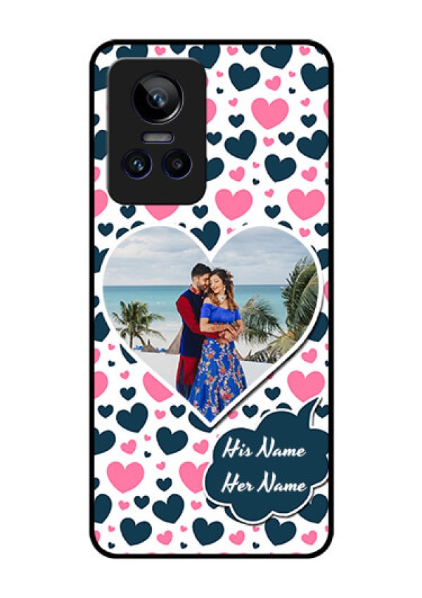 Realme GT Neo 3 150W Custom Glass Phone Case - Pink & Blue Heart Design
