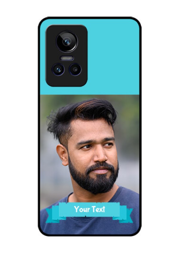 Realme GT Neo 3 150W Personalized Glass Phone Case - Simple Blue Color Design