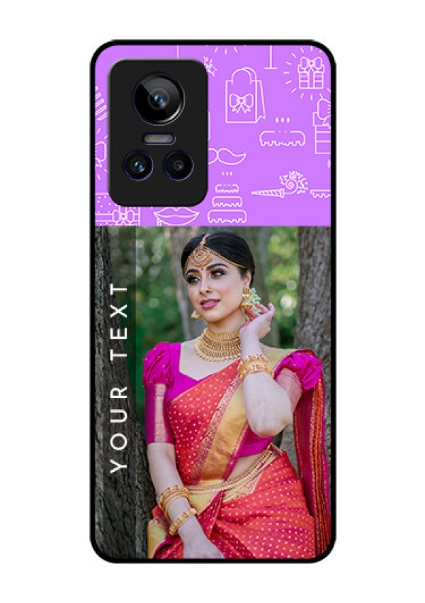 Realme GT Neo 3 150W Custom Glass Mobile Case - Birthday Icons Design