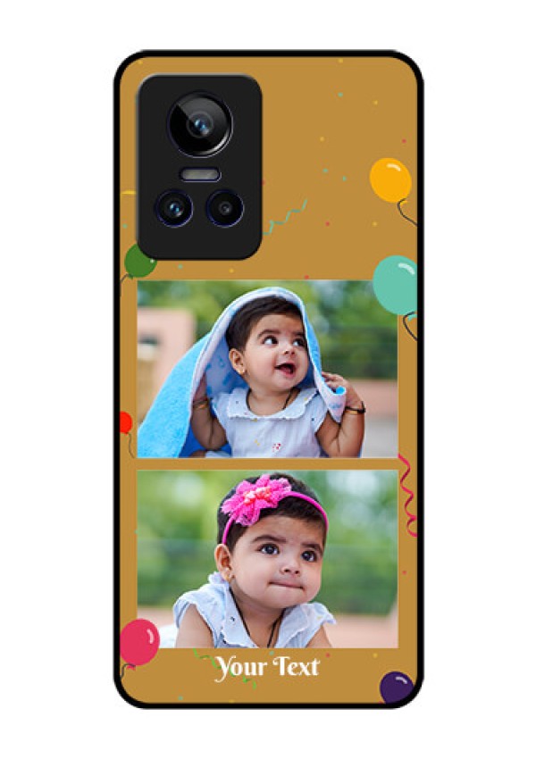Realme GT Neo 3 150W Personalized Glass Phone Case - Image Holder with Birthday Celebrations Design