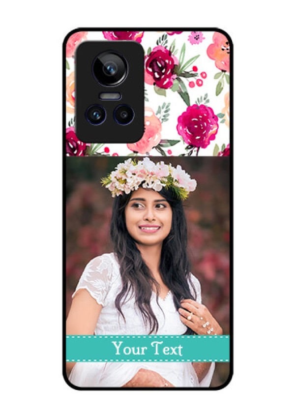 Realme GT Neo 3 150W Custom Glass Phone Case - Watercolor Floral Design