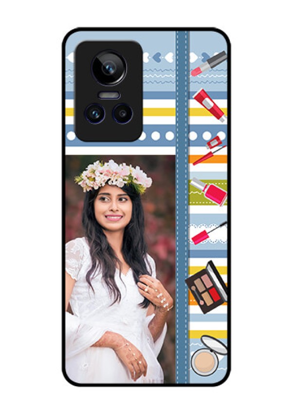 Realme GT Neo 3 150W Personalized Glass Phone Case - Makeup Icons Design