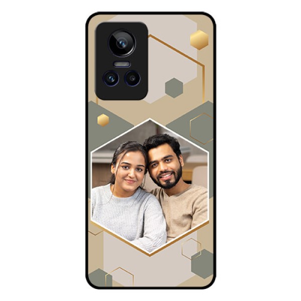 Realme Gt Neo 3 150W Photo Printing on Glass Case - Stylish Hexagon Pattern Design Realme Gt Neo 3 150W Photo Printing on Glass Case - Stylish Hexagon Pattern Design