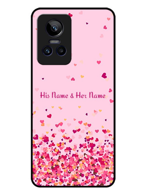 Custom Realme Gt Neo 3 150W Photo Printing on Glass Case - Floating Hearts Design