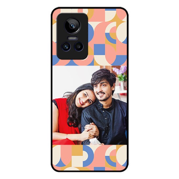 Realme Gt Neo 3 150W Photo Printing on Glass Case - Semi-circle Maze Pattern Design Realme Gt Neo 3 150W Photo Printing on Glass Case - Semi-circle Maze Pattern Design