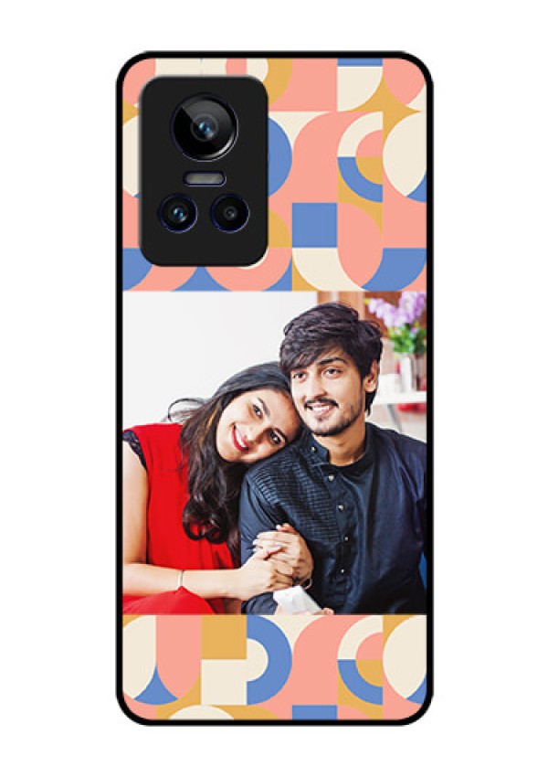 Realme Gt Neo 3 150W Photo Printing on Glass Case - Semi-circle Maze Pattern Design