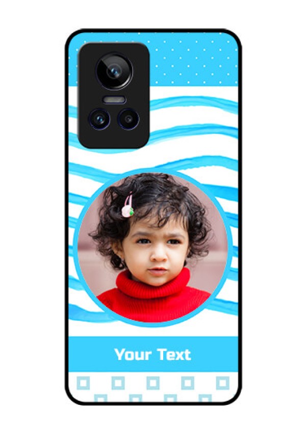 Realme GT Neo 3 5G Custom Glass Phone Case - Simple Blue Case Design