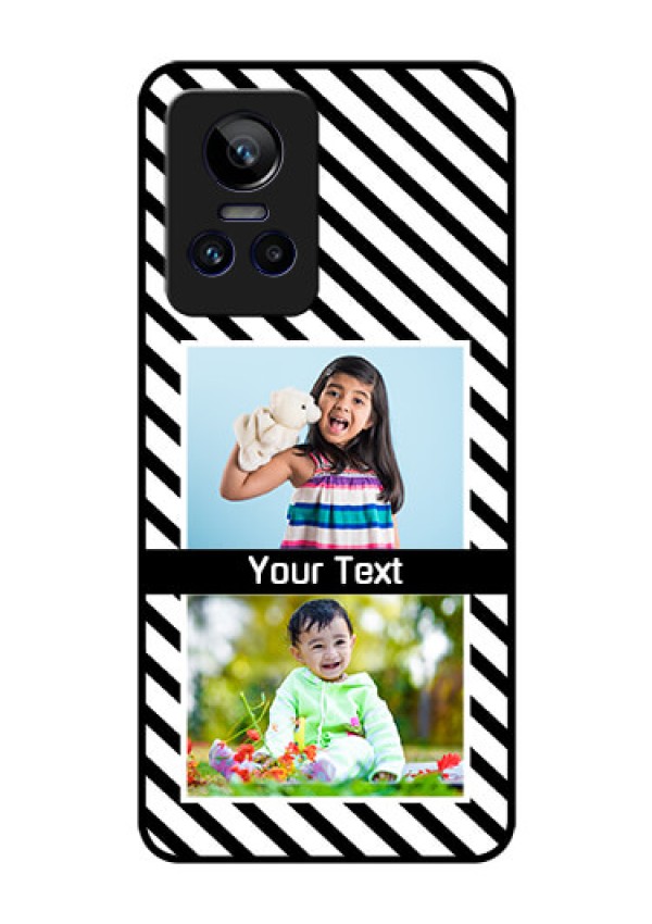 Realme GT Neo 3 5G Photo Printing on Glass Case - Black And White Stripes Design