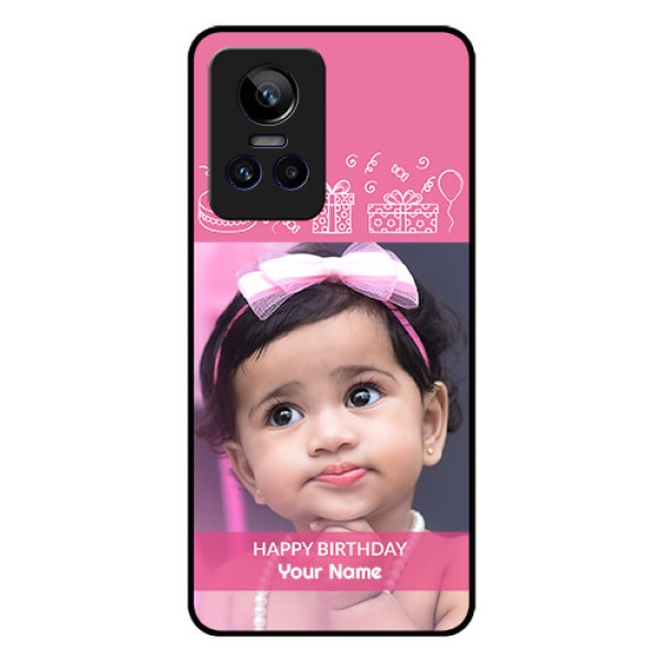 Realme GT Neo 3 5G Photo Printing on Glass Case - with Birthday Line Art Design Realme GT Neo 3 5G Photo Printing on Glass Case - with Birthday Line Art Design