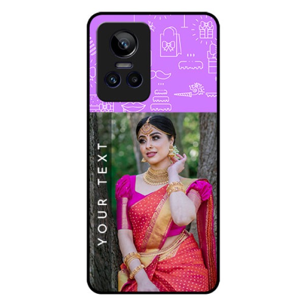 Realme GT Neo 3 5G Custom Glass Mobile Case - Birthday Icons Design