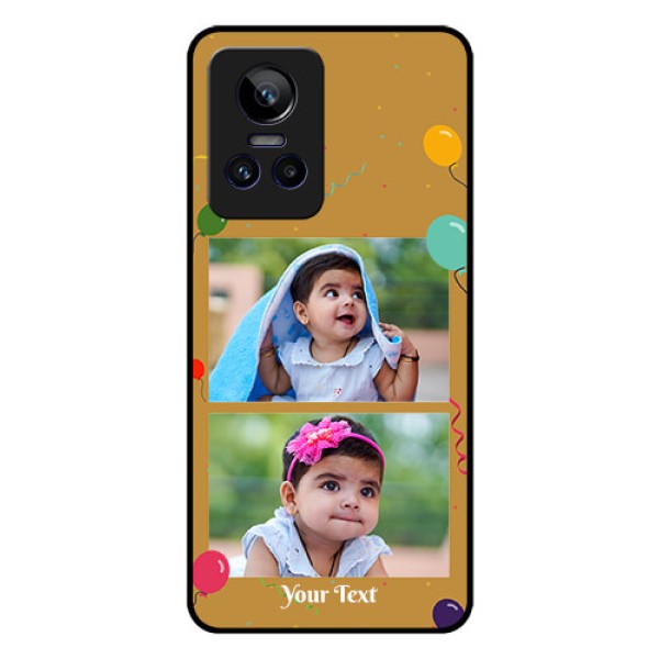 Realme GT Neo 3 5G Personalized Glass Phone Case - Image Holder with Birthday Celebrations Design