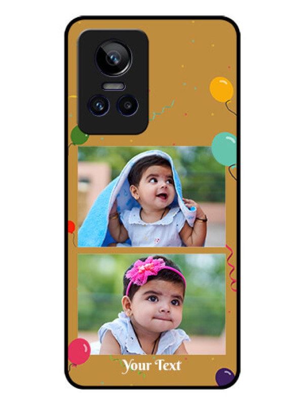 Custom Realme GT Neo 3 5G Personalized Glass Phone Case - Image Holder with Birthday Celebrations Design