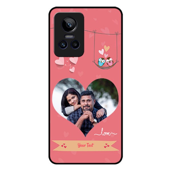 Realme GT Neo 3 5G Personalized Glass Phone Case - Peach Color Love Design Realme GT Neo 3 5G Personalized Glass Phone Case - Peach Color Love Design