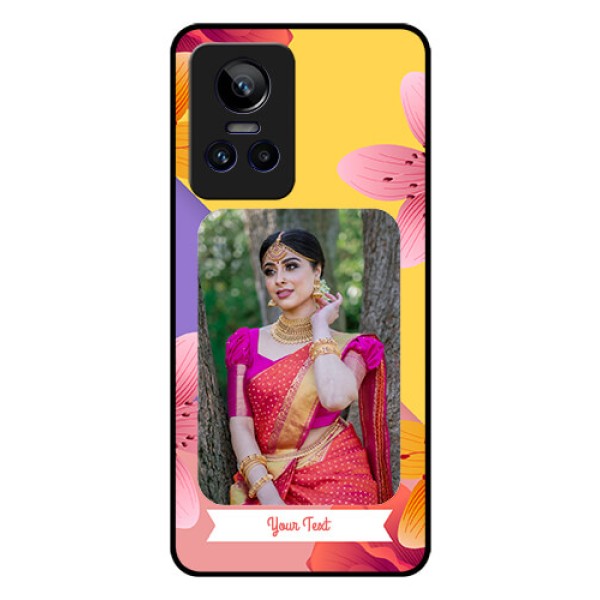 Realme GT Neo 3 5G Custom Glass Mobile Case - 3 Image With Vintage Floral Design Realme GT Neo 3 5G Custom Glass Mobile Case - 3 Image With Vintage Floral Design