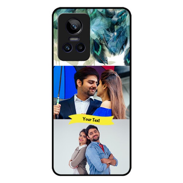 Realme GT Neo 3 5G Personalized Glass Phone Case - Image with Boho Peacock Feather Design Realme GT Neo 3 5G Personalized Glass Phone Case - Image with Boho Peacock Feather Design
