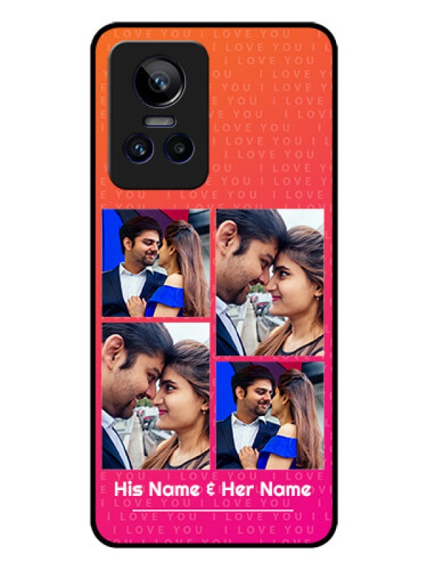 Custom Realme GT Neo 3 5G Custom Glass Phone Case - I Love You Pink Design