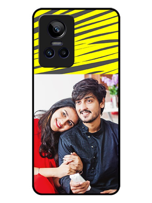 Custom Realme GT Neo 3 5G Photo Printing on Glass Case - Yellow Abstract Design