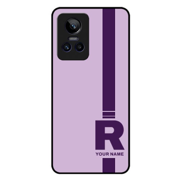 Realme Gt Neo 3 Photo Printing on Glass Case - Simple dual tone stripe with name Design Realme Gt Neo 3 Photo Printing on Glass Case - Simple dual tone stripe with name Design