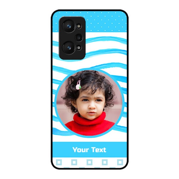 Realme GT Neo 3T Custom Glass Phone Case - Simple Blue Case Design