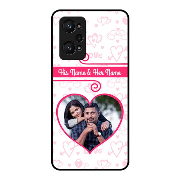 Realme GT Neo 3T Personalized Glass Phone Case - Heart Shape Love Design Realme GT Neo 3T Personalized Glass Phone Case - Heart Shape Love Design