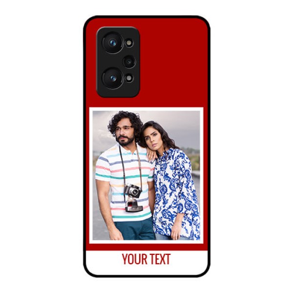 Realme GT Neo 3T Personalized Glass Phone Case - Simple Red Color Design Realme GT Neo 3T Personalized Glass Phone Case - Simple Red Color Design